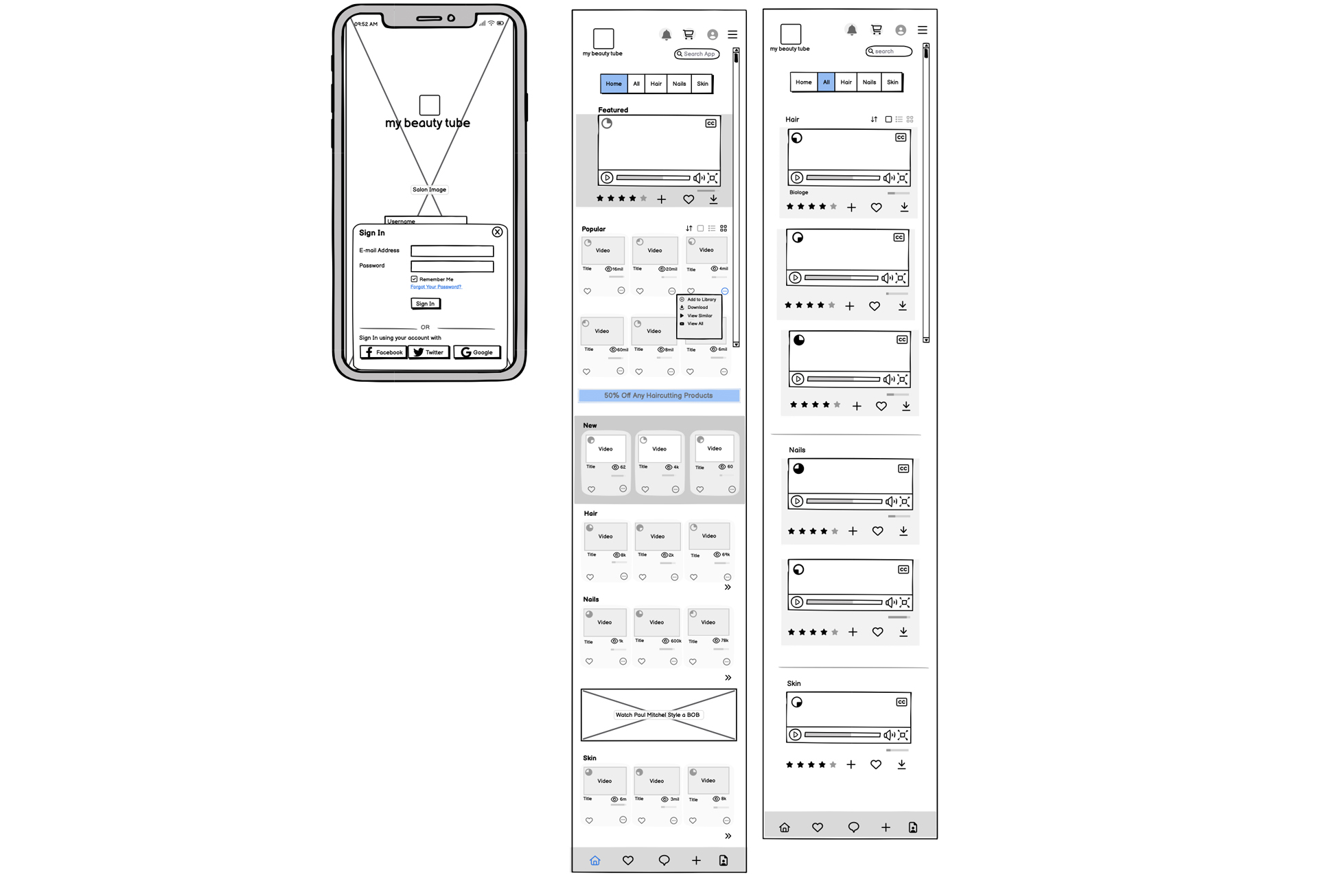 Login Flow for My Beauty Tube™ Mobile App